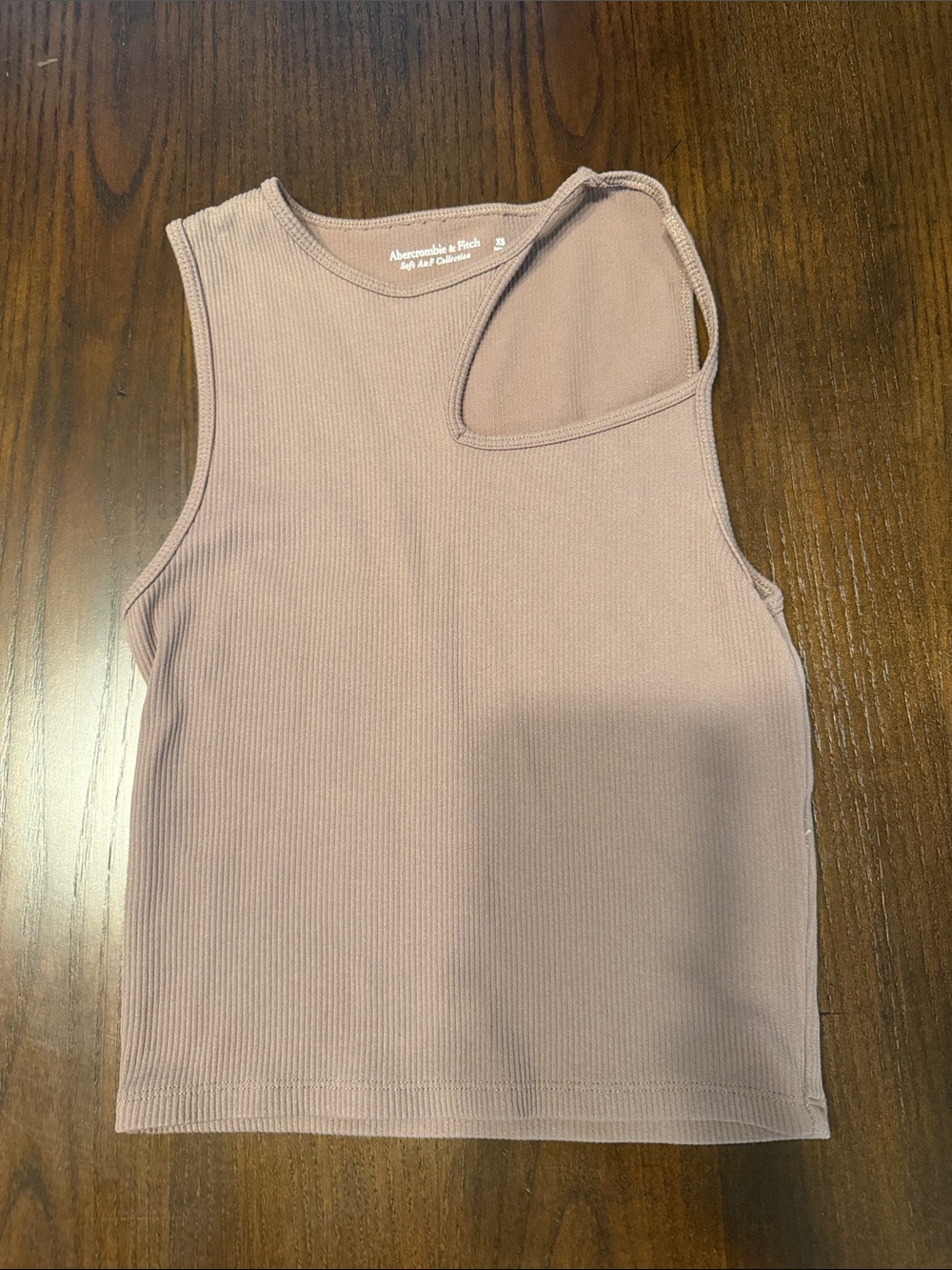 Abercrombie & Fitch Dusty Mauve Ribbed Asymmetrical Tank